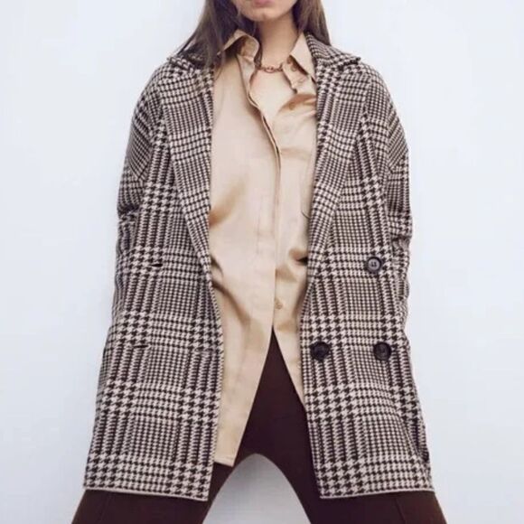 NWT Zara Houndstooth Knit Blazer - Picture 9 of 13